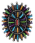 Sterling Silver Multicolor Needlepoint Southwestern Ring Size 5-1/2 VX56757